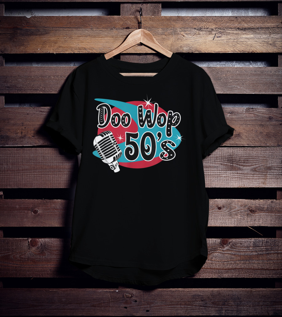 Doo Wop 50's Retro Microphone Sock Hop Rockabilly T-Shirt