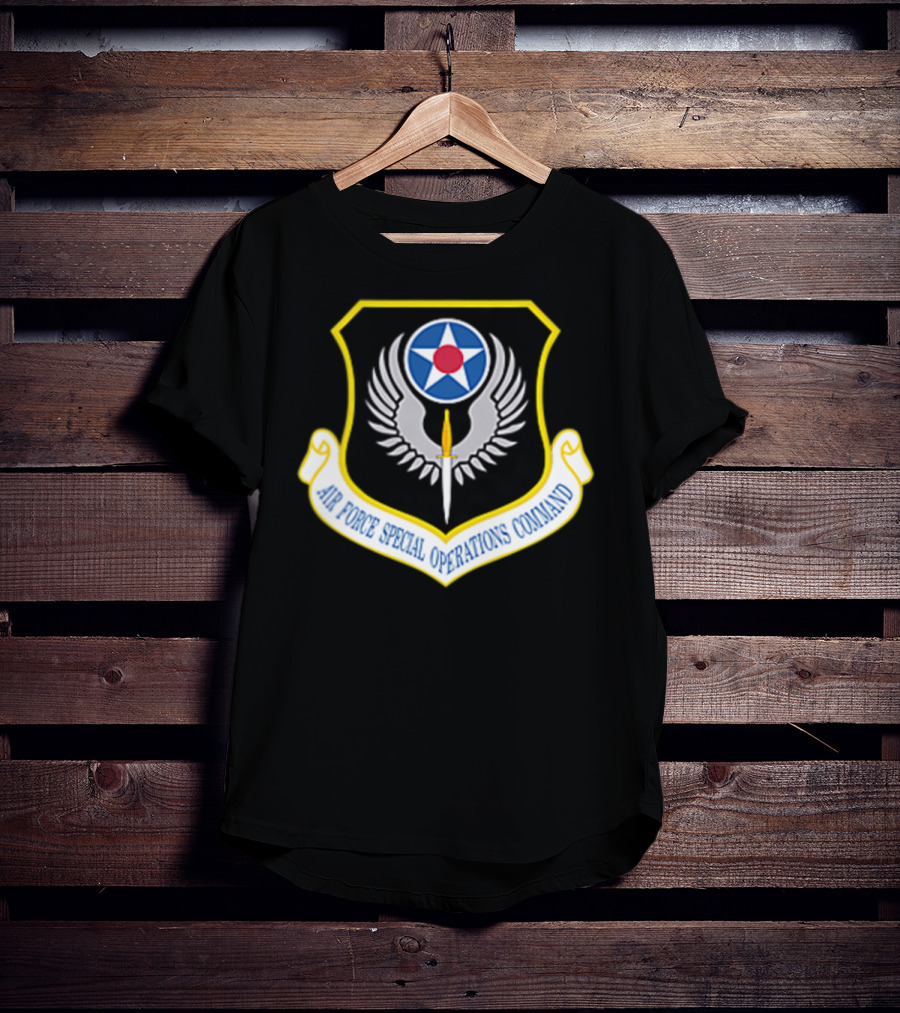 Air Force Special Operations Command AFSOC Wings And Sword Emblem T-Shirt