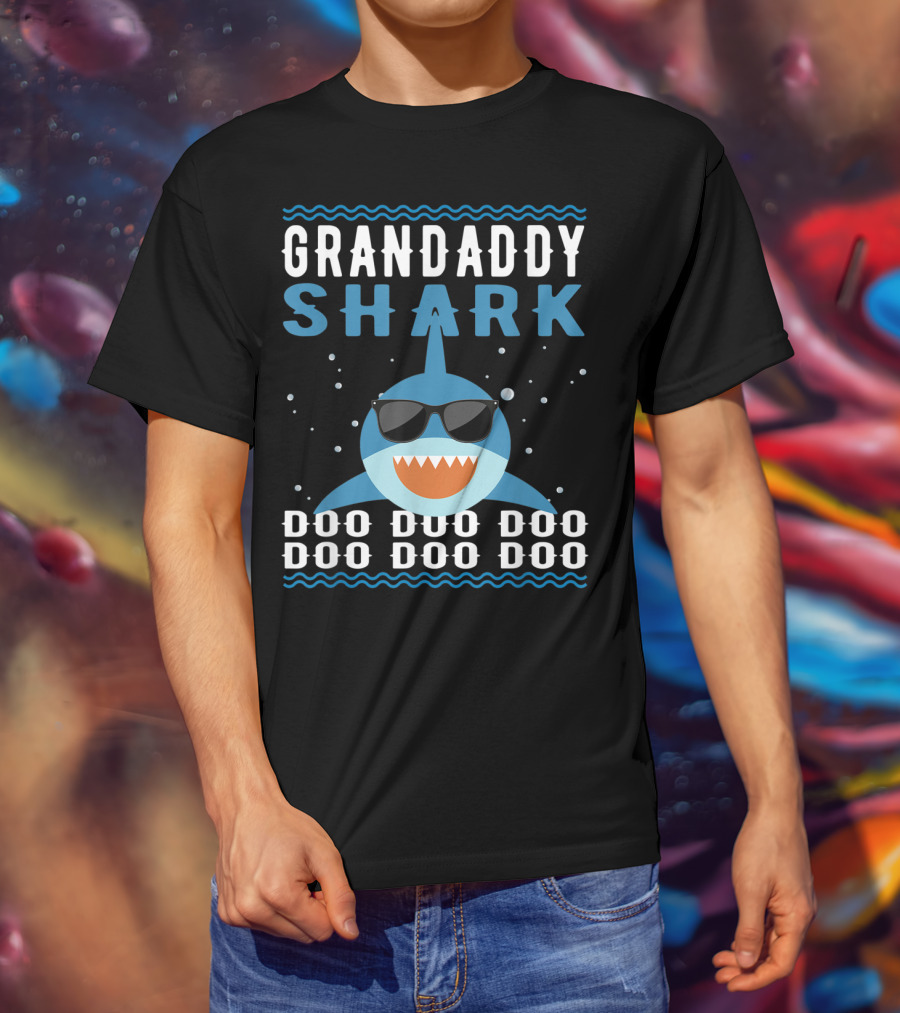 Grandaddy Shark Doo Doo Doo Sunglasses Funny Baby Mommy Kids Video T-Shirt