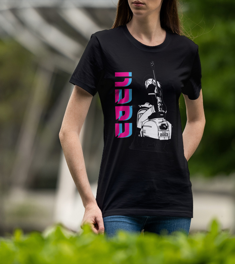 FLCL Fooly Cooly Vespa Rider With Guitar 2003 T-Shirt