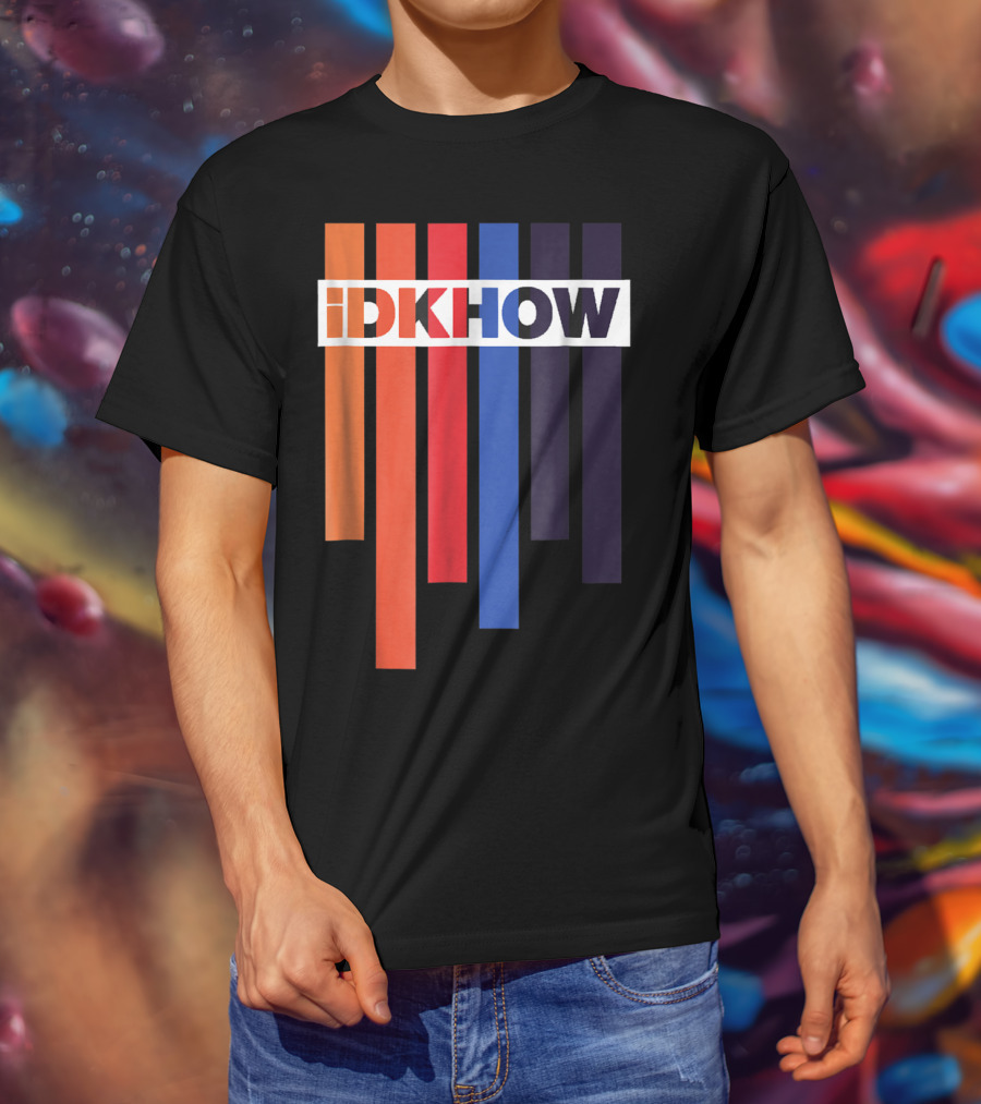 Barras De Color IDKHOW Letras Con Fondo Negro Y Blanco T-Shirt