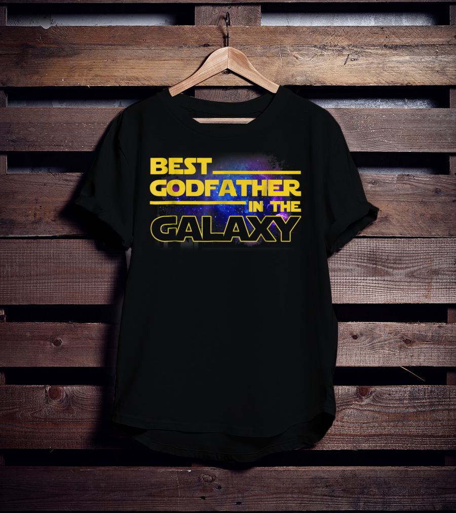 Best Godfather In The Galaxy Star Wars Inspired Text T-Shirt