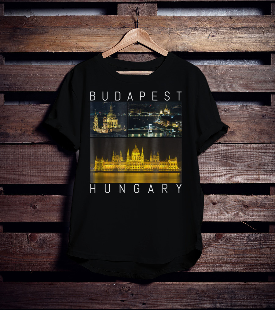 Budapest Hungary Nighttime Landmarks Photography Gallery T-Shirt
