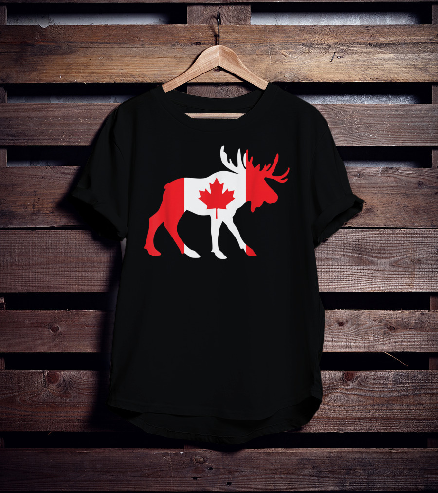 Canada Moose Flag Maple Leaf T-Shirt