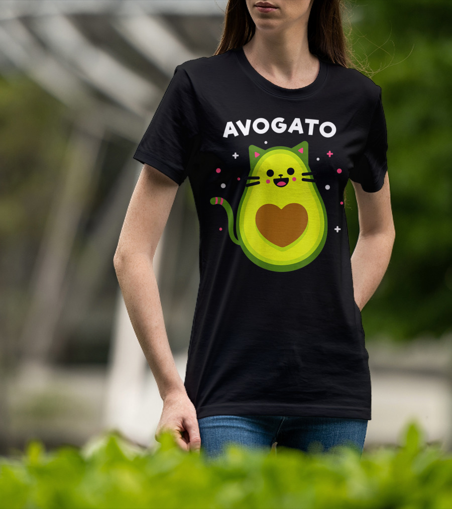 Avogato Cat Avocado Lover Cute Cat Avogato T-Shirt