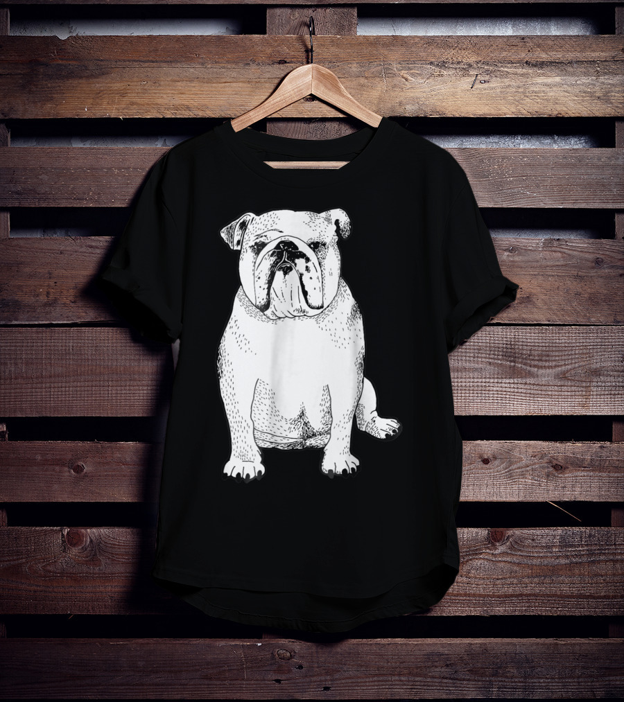 English Bulldog Dog Lover Owner Art Sketch T-Shirt