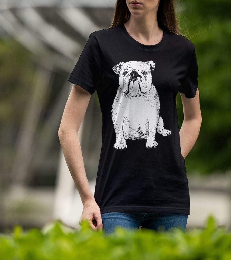 English Bulldog Dog Lover Owner Art Sketch T-Shirt