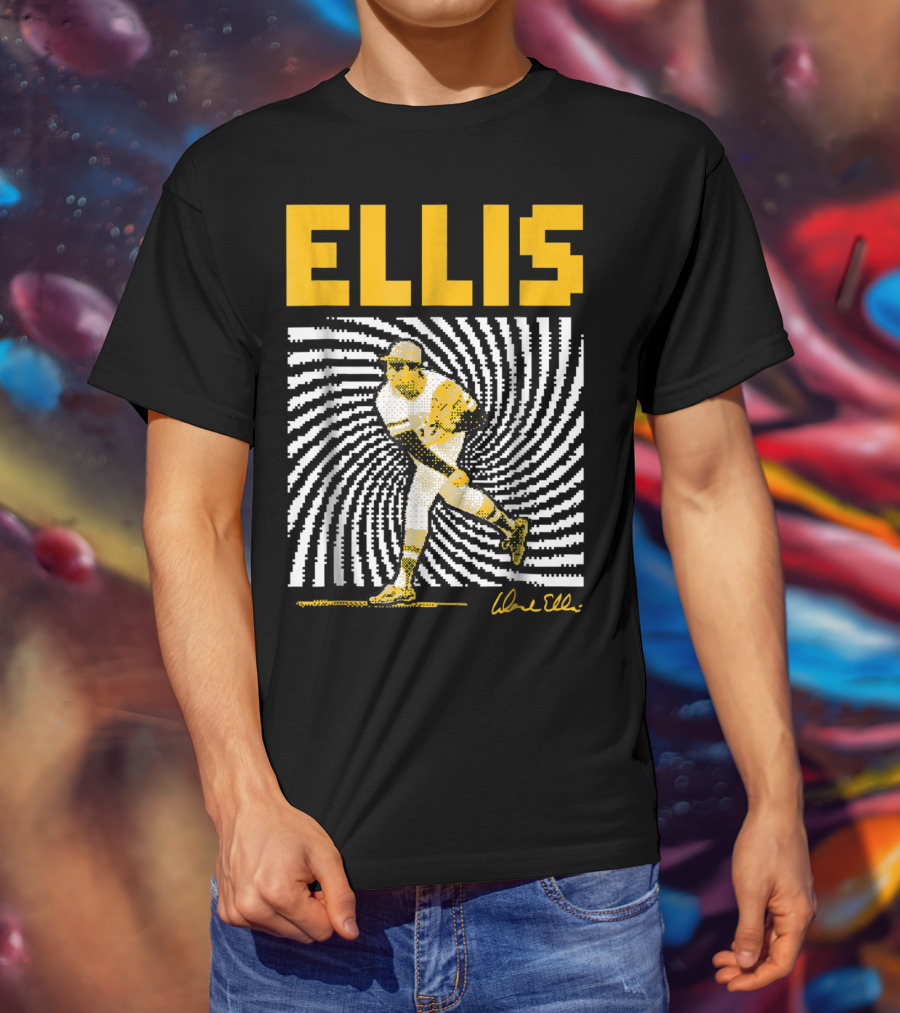 Dock Ellis Signature 8 Bit Spiral Pitching Image T-Shirt