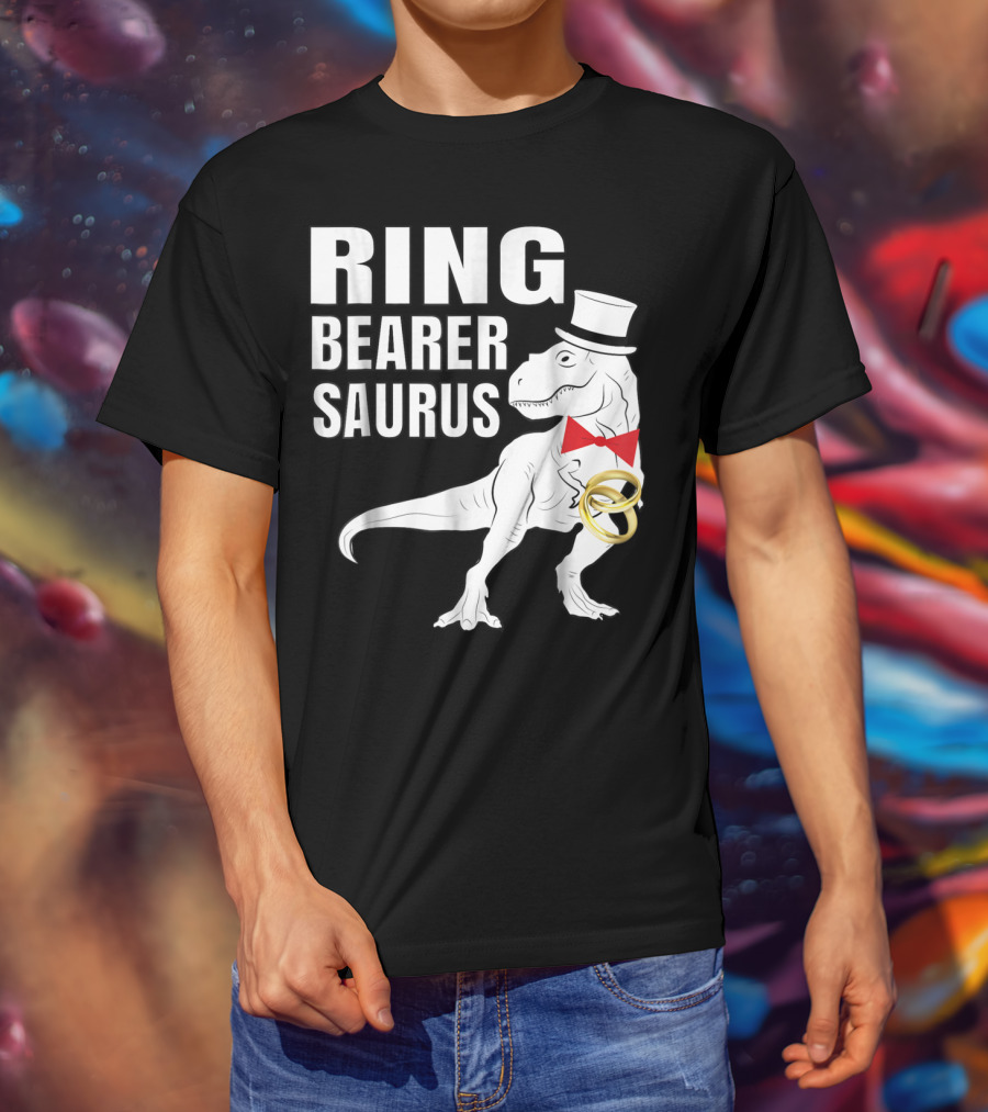 Ring Bearer Saurus Dinosaur Rex Wedding Party T-Shirt