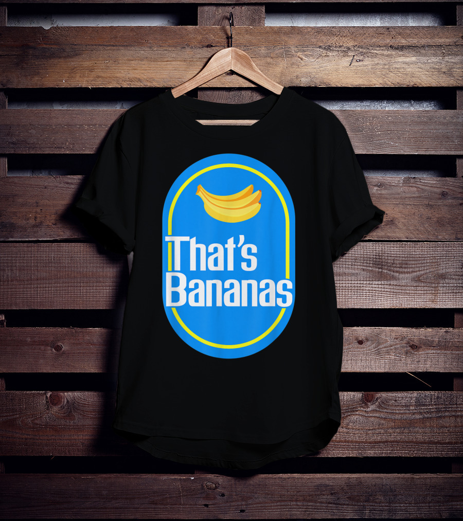 Funny That's Bananas Banana Sticker Blue Oval T-Shirt