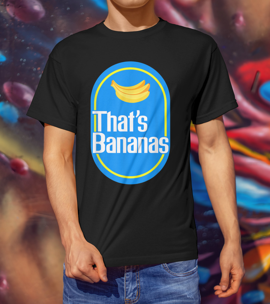 Funny That's Bananas Banana Sticker Blue Oval T-Shirt
