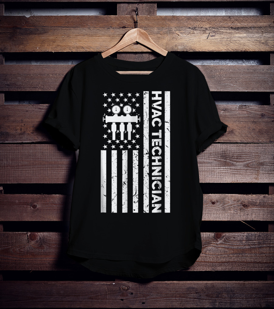 American Flag HVAC Technician T-Shirt