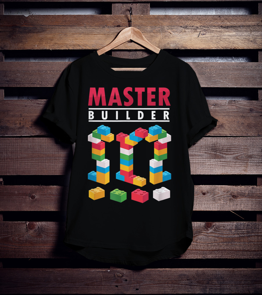 Master Builder Colorful Building Blocks Iconic T-Shirt