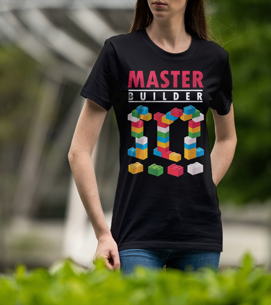 Master Builder Colorful Building Blocks Iconic T-Shirt