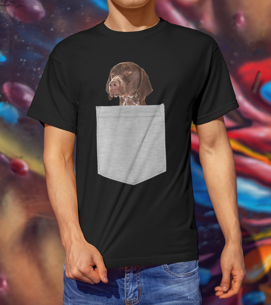 German Shorthair Pointer Dog In Your Pocket T-Shirt