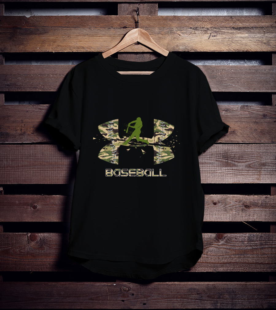 Bb241101 Baseball Camo Logo Batter Silhouette T-Shirt