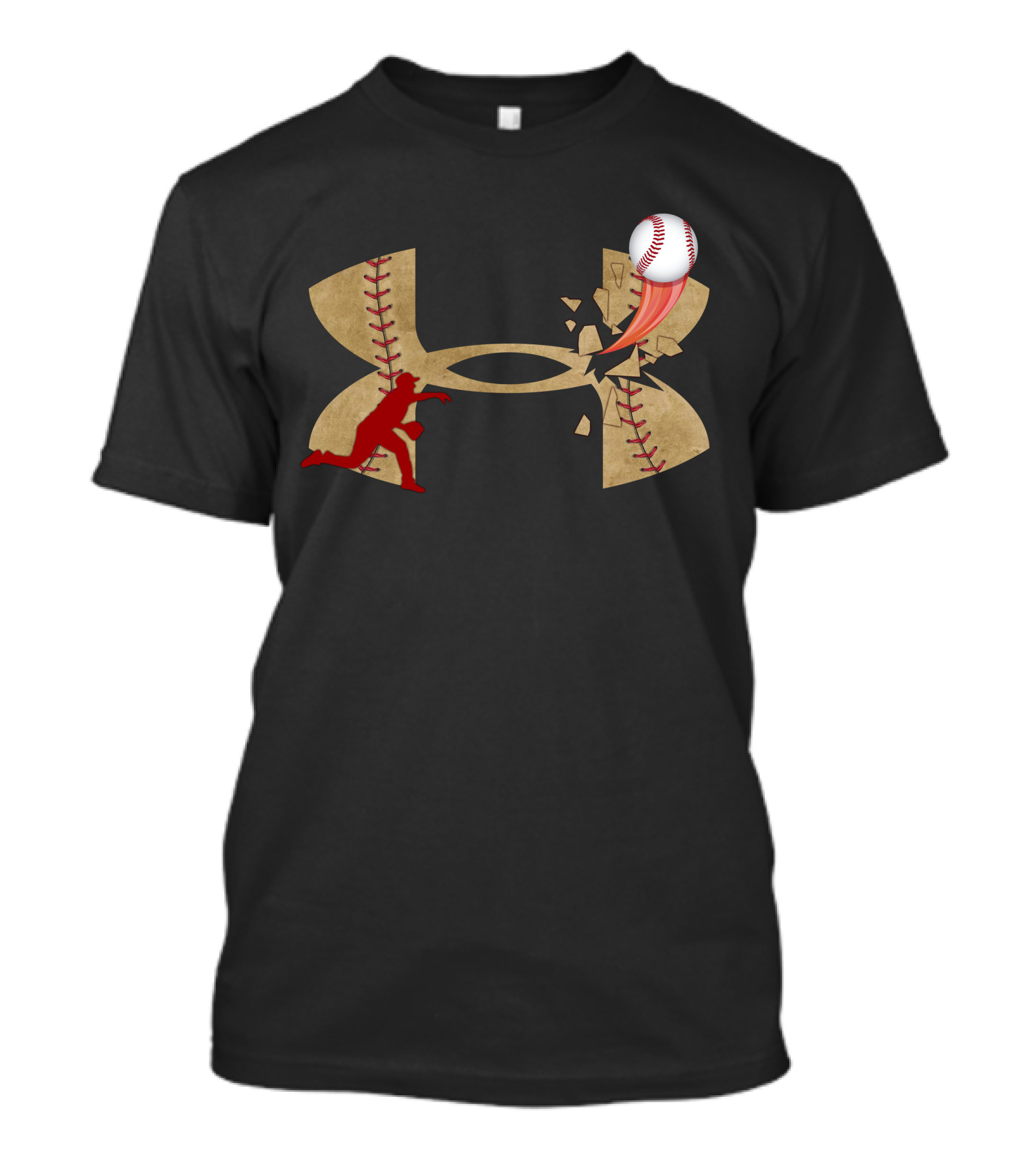 Under Armour Baseball Impact Logo With Pitcher And Breaking Ball T-Shirt