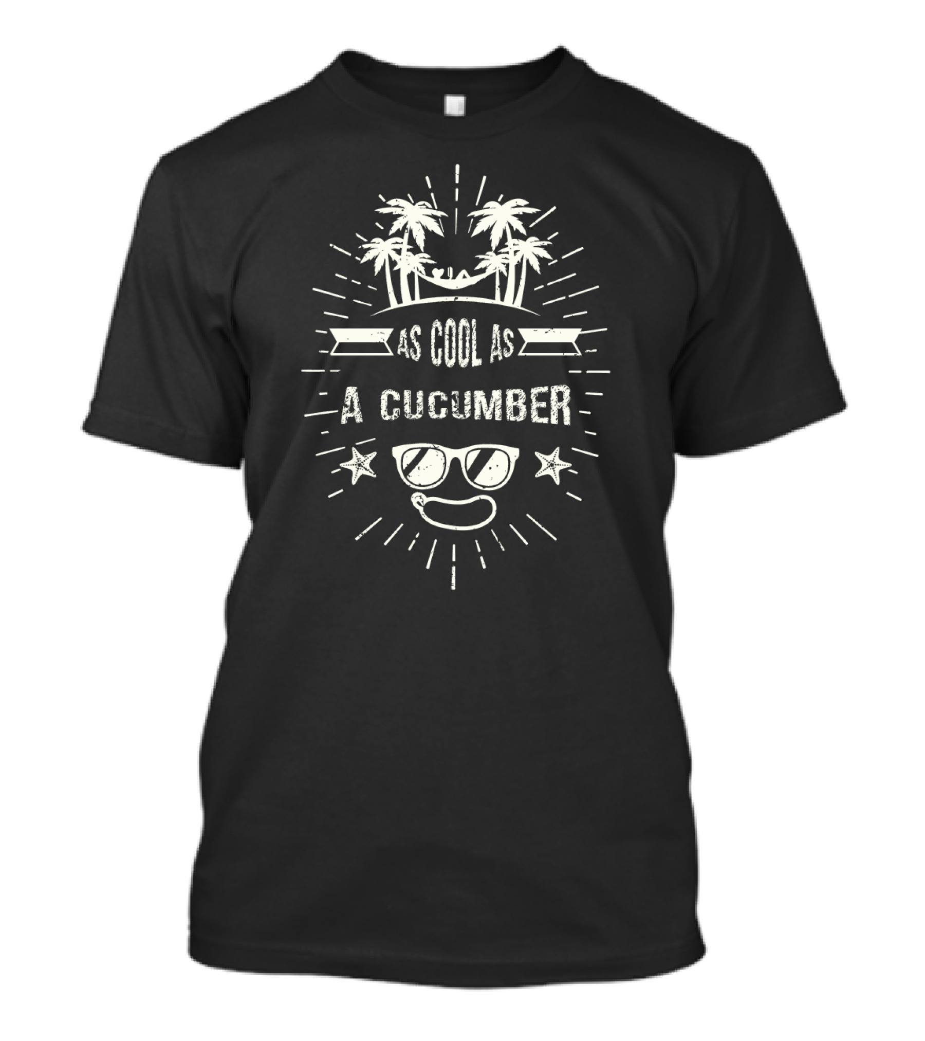 Cool Cucumber Sunglasses Palm Trees Beach Vibes T-Shirt