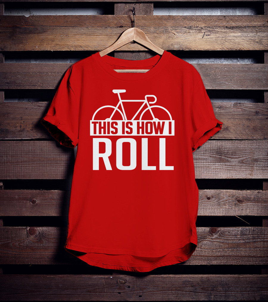 Bike This Is How I Roll Bicycle Outline T-Shirt