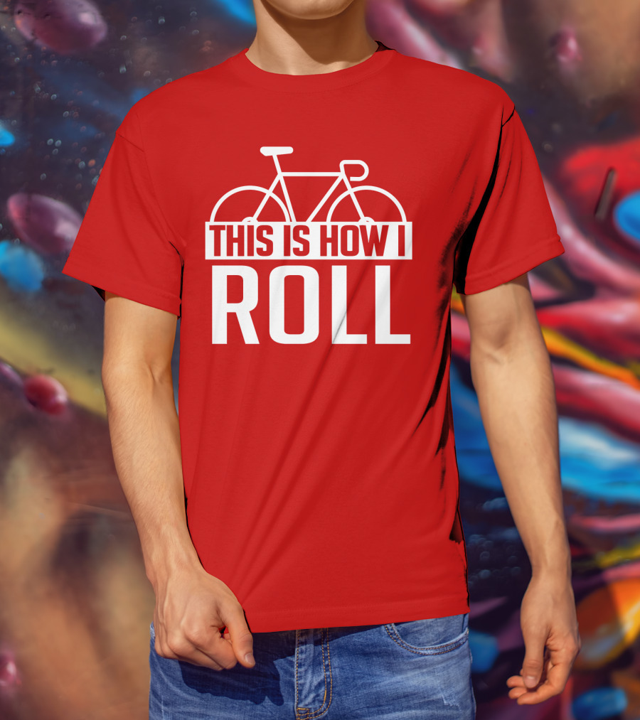 Bike This Is How I Roll Bicycle Outline T-Shirt