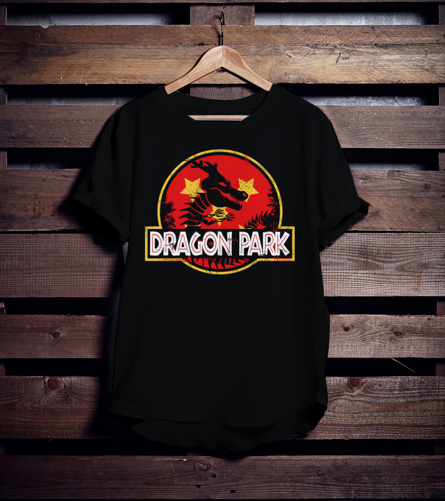 Dragon Park Jurassic Parody Retro T-Shirt