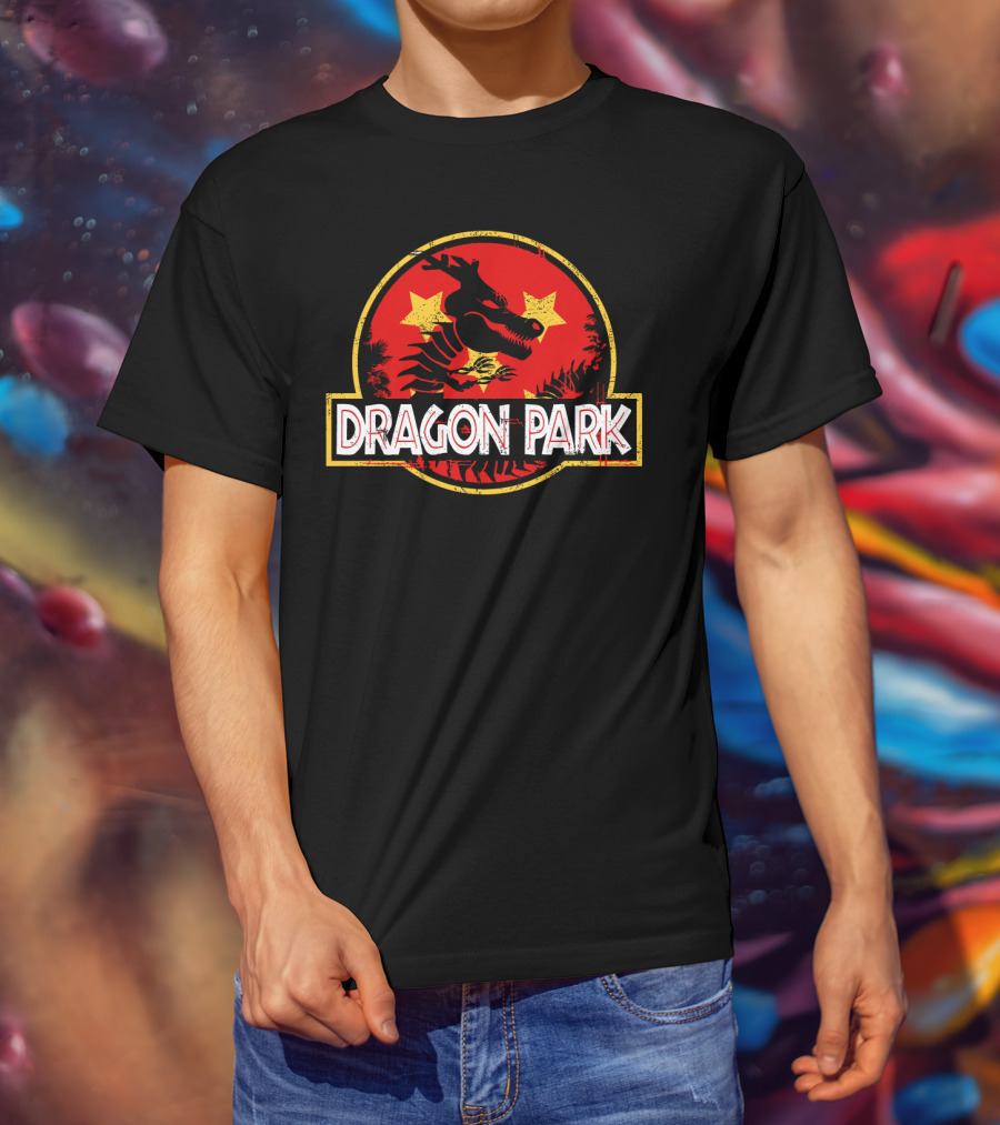 Dragon Park Jurassic Parody Retro T-Shirt