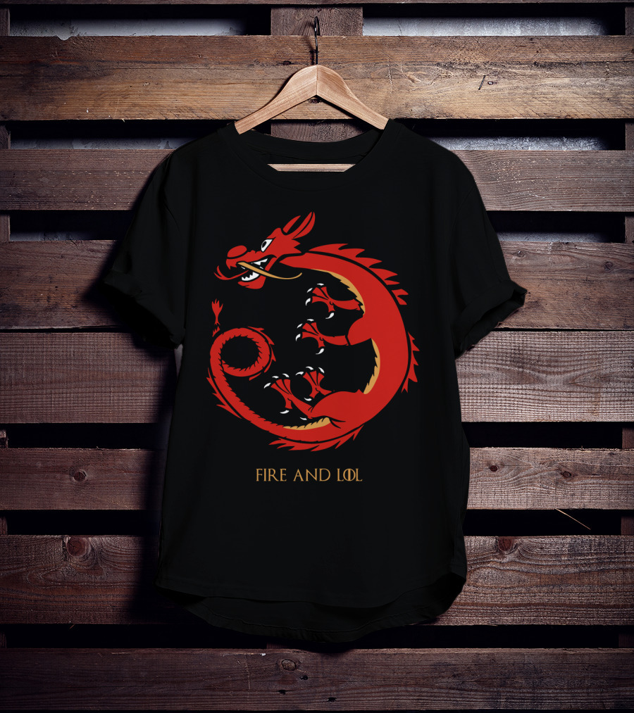 Fire And Lol Red Dragon Chinese T-Shirt
