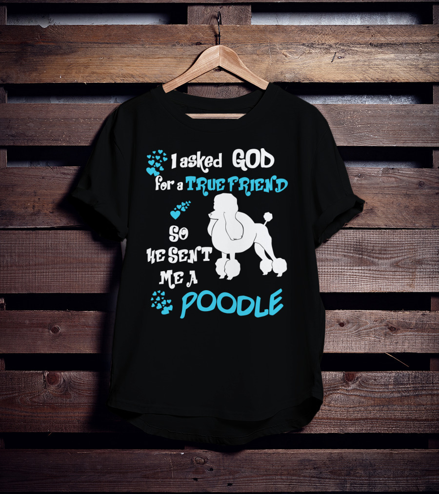I Asked God For A True Friend So He Sent Me A Poodle T-Shirt