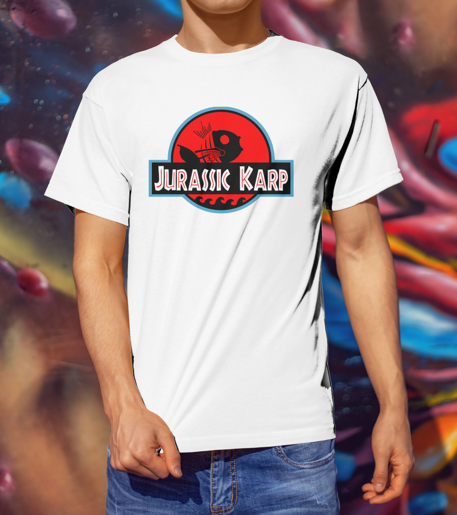 Jurassic Karp Dinosaur Fish Meme Crossover Circle T-Shirt