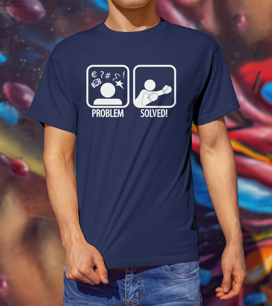 Problem Solved Boxing Icon Humor T-Shirt