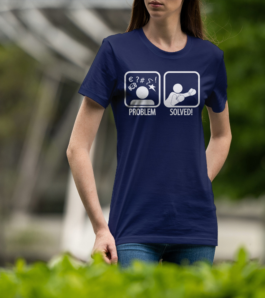 Problem Solved Boxing Icon Humor T-Shirt