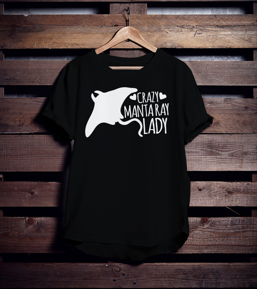 CRAZY MANTA RAY LADY Heart T-Shirt