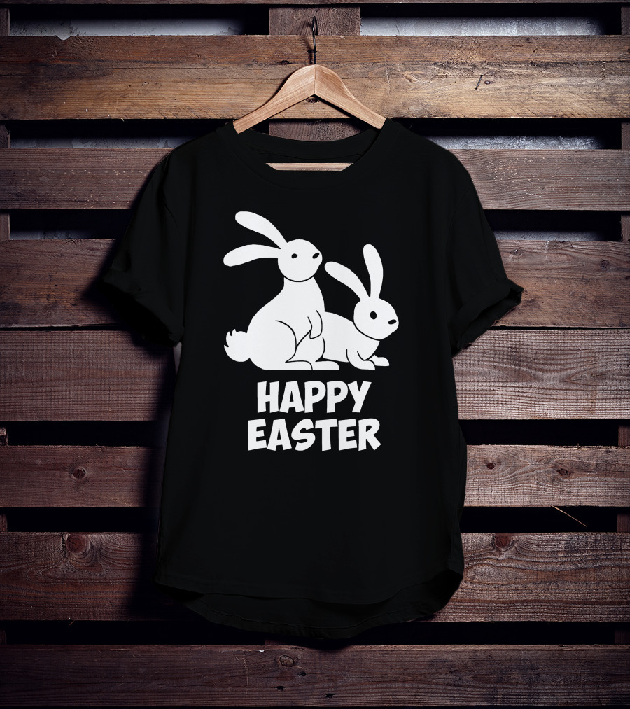 Happy Easter Bunnies Rabbit Pair T-Shirt