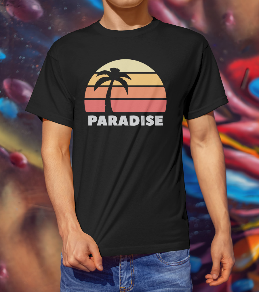 Paradise Sunset Island Palm Tree T-Shirt