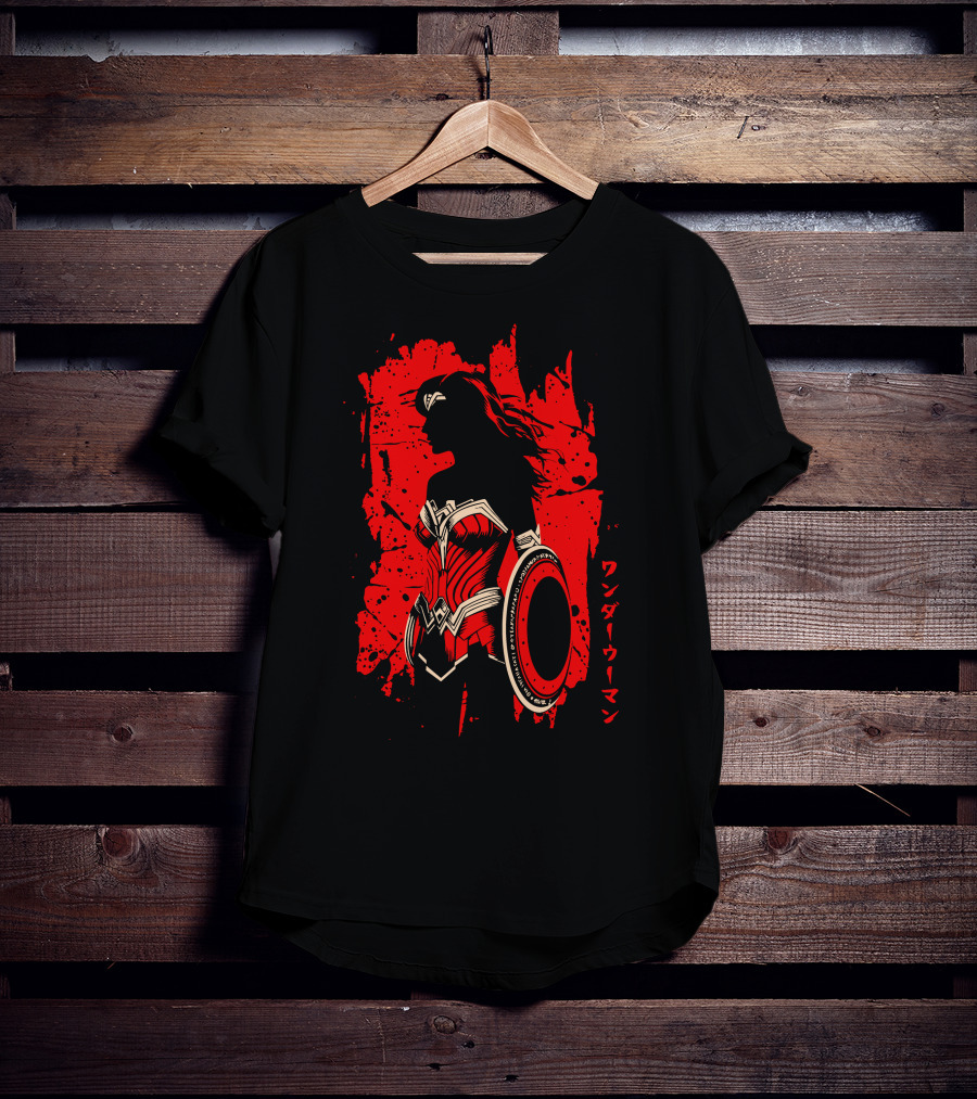 Wonder Woman Red Silhouette Stain T-Shirt
