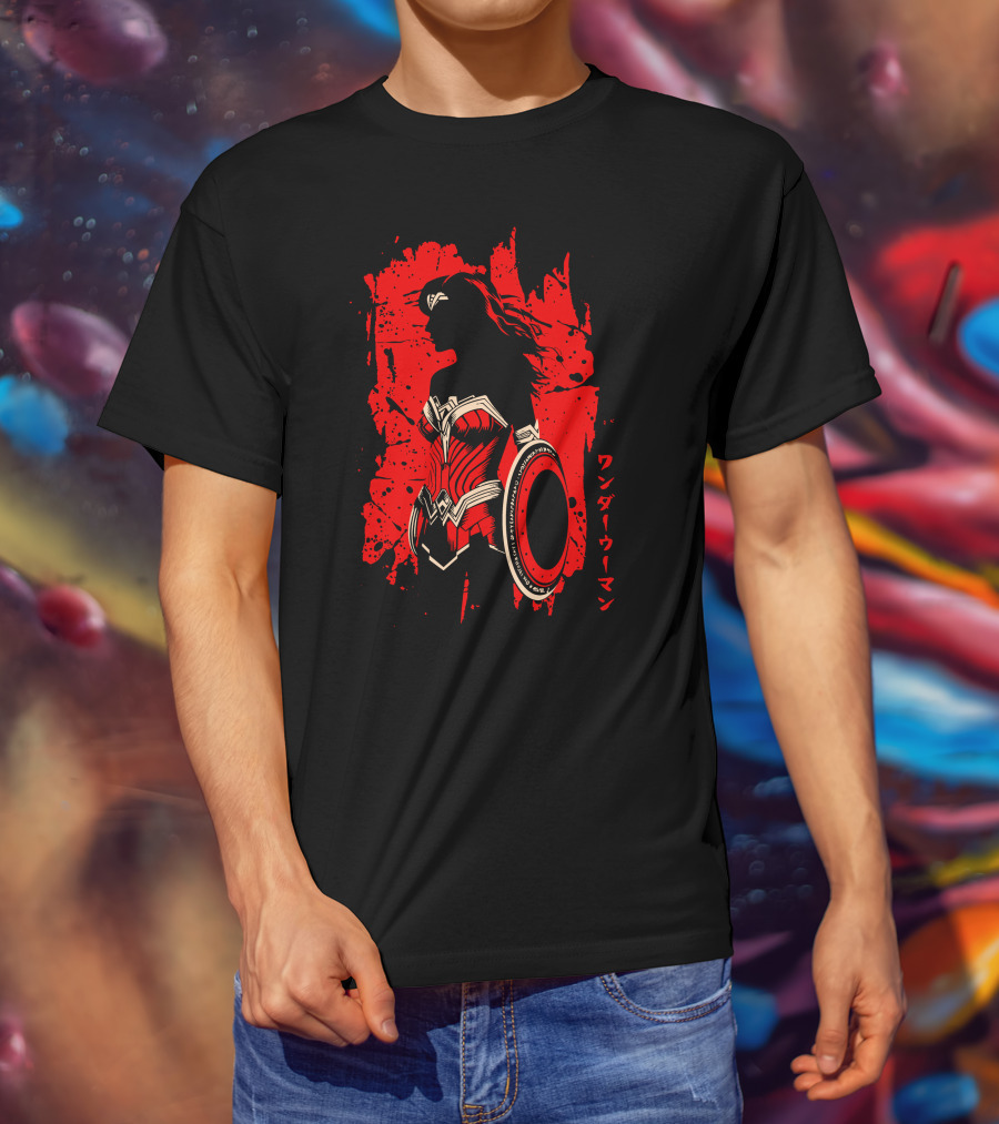 Wonder Woman Red Silhouette Stain T-Shirt