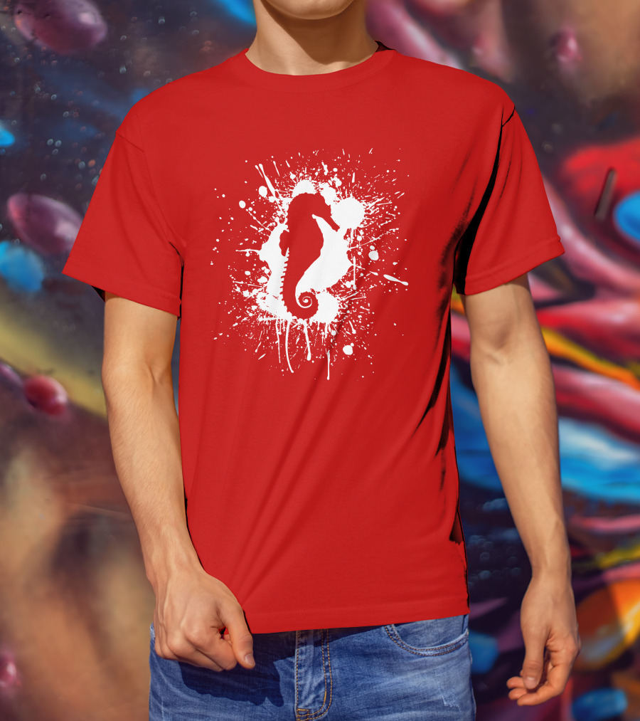 Seahorse Splatter T-Shirt