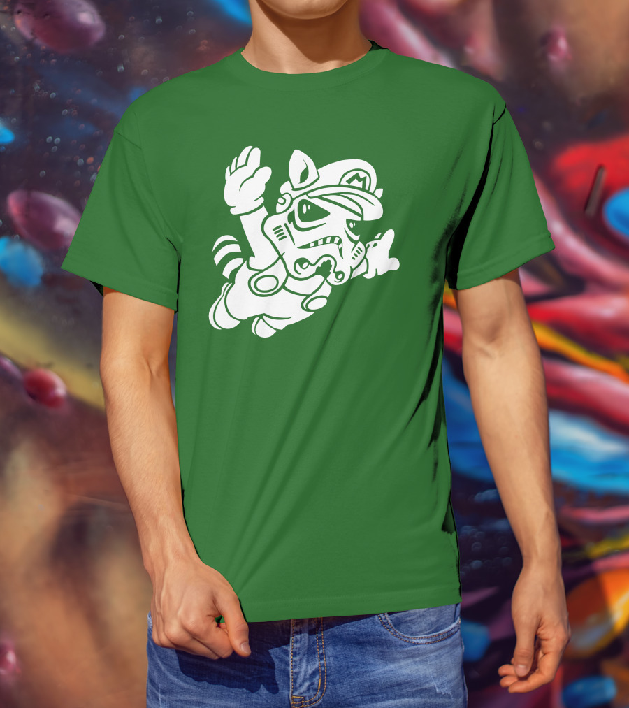 Tanooki Trooper Mashup M Helmet Raccoon Tail T-Shirt