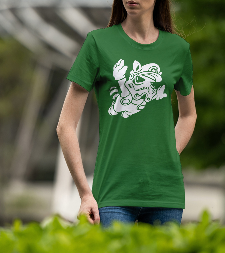 Tanooki Trooper Mashup M Helmet Raccoon Tail T-Shirt