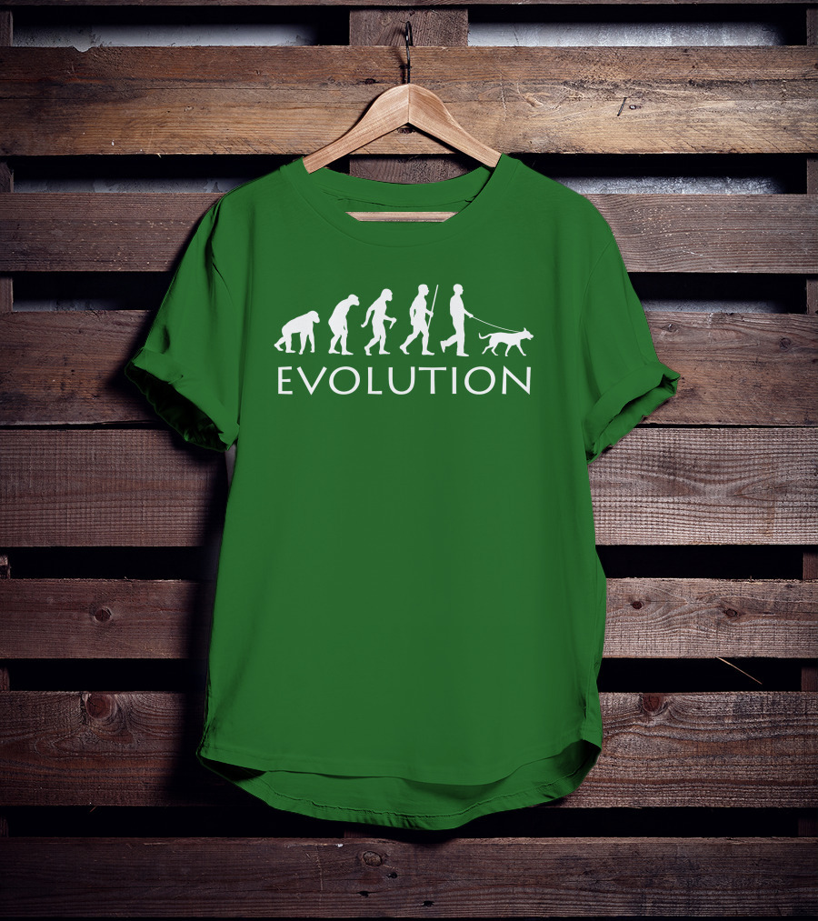 Evolution Human Dog Walker Progression Steps T-Shirt