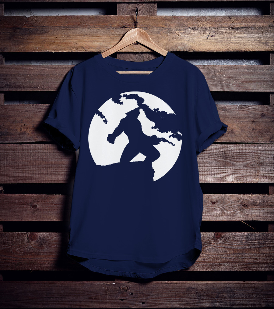Wolf Standing Boldly Against The Moon Edge T-Shirt