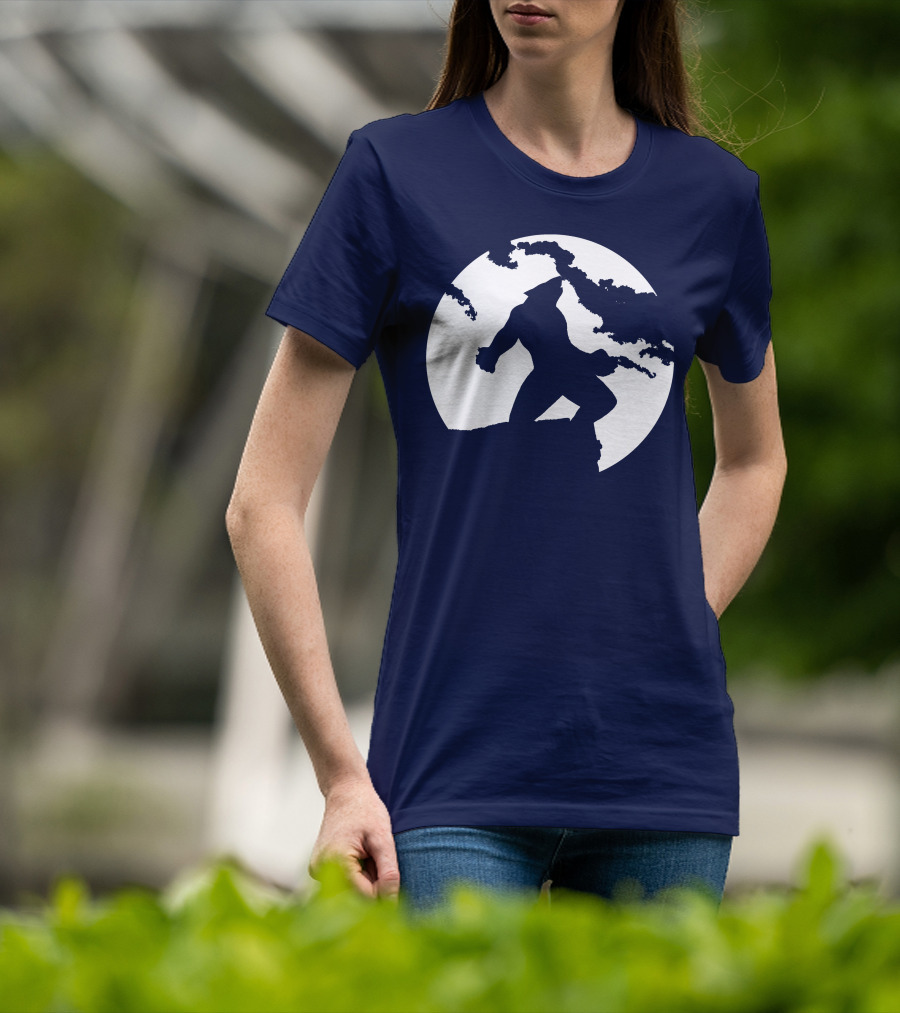 Wolf Standing Boldly Against The Moon Edge T-Shirt