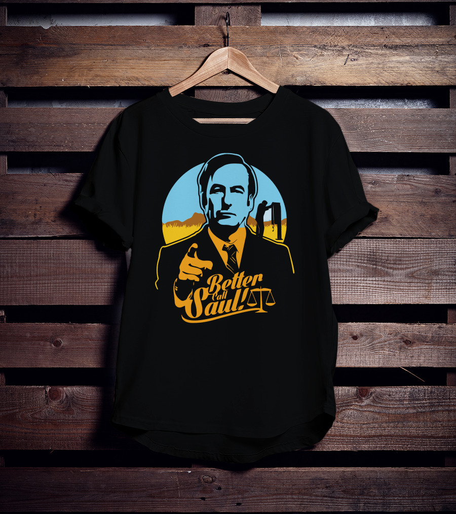 Better Call Saul Vintage Style Lawyer Silhouette With Scales Of Justice T-Shirt
