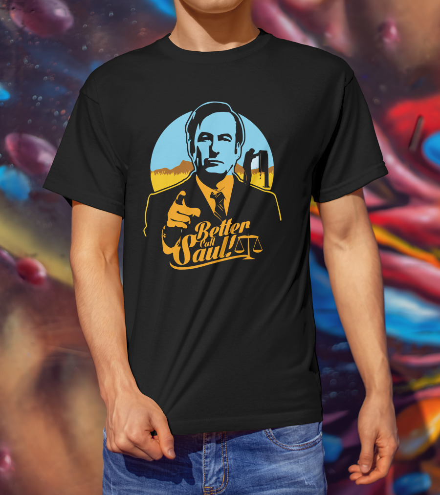 Better Call Saul Vintage Style Lawyer Silhouette With Scales Of Justice T-Shirt