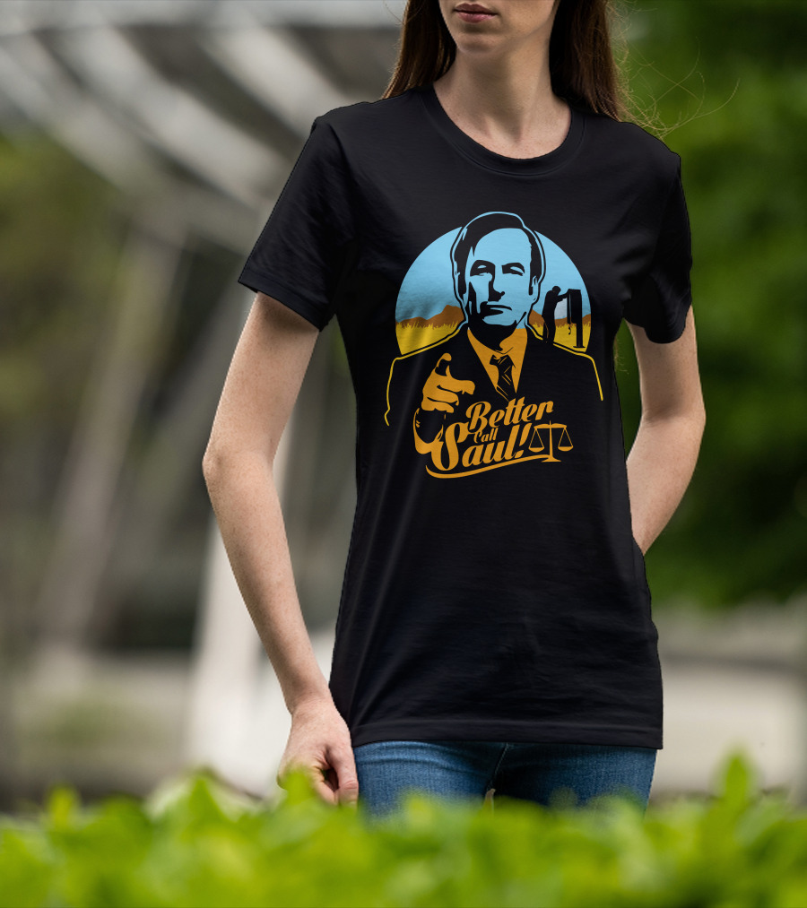 Better Call Saul Vintage Style Lawyer Silhouette With Scales Of Justice T-Shirt