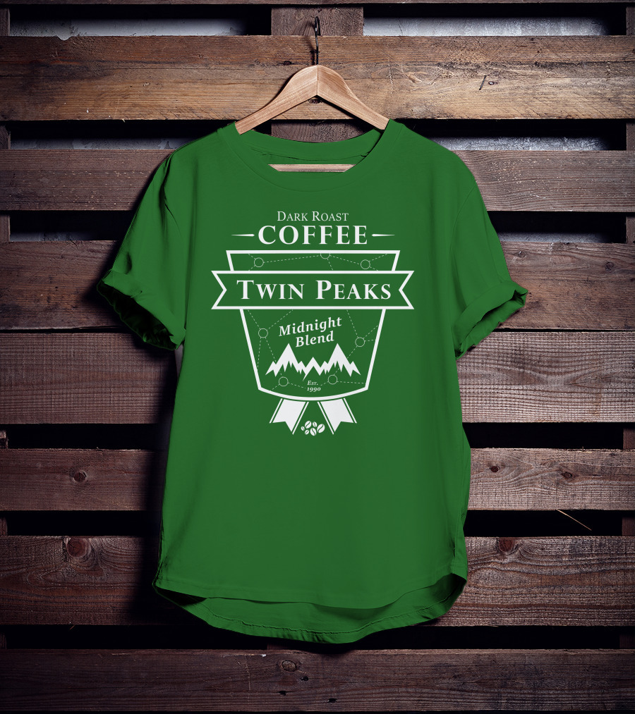Twin Peaks Coffee Dark Roast Midnight Blend Est. 1990 T-Shirt