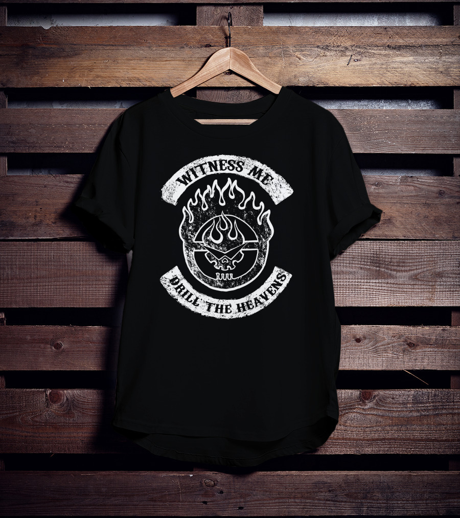 Witness Me Drill The Heavens Flame Skull T-Shirt