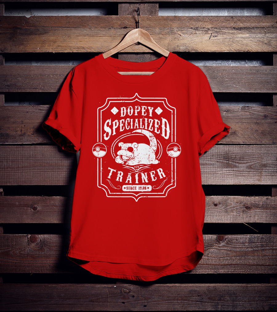 Dopey Specialized Trainer Slowpoke Since 1996 Pokéball Red Badge T-Shirt