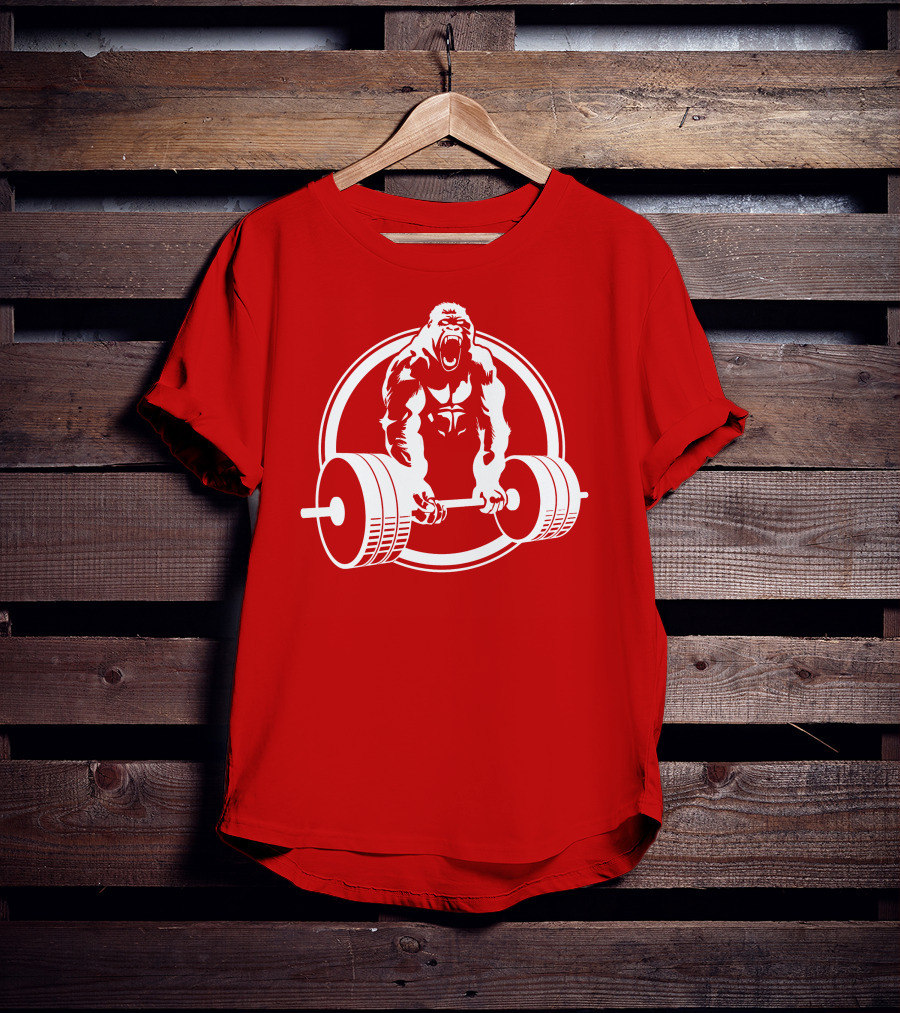 Gorilla Lifting Power Barbell Strength T-Shirt