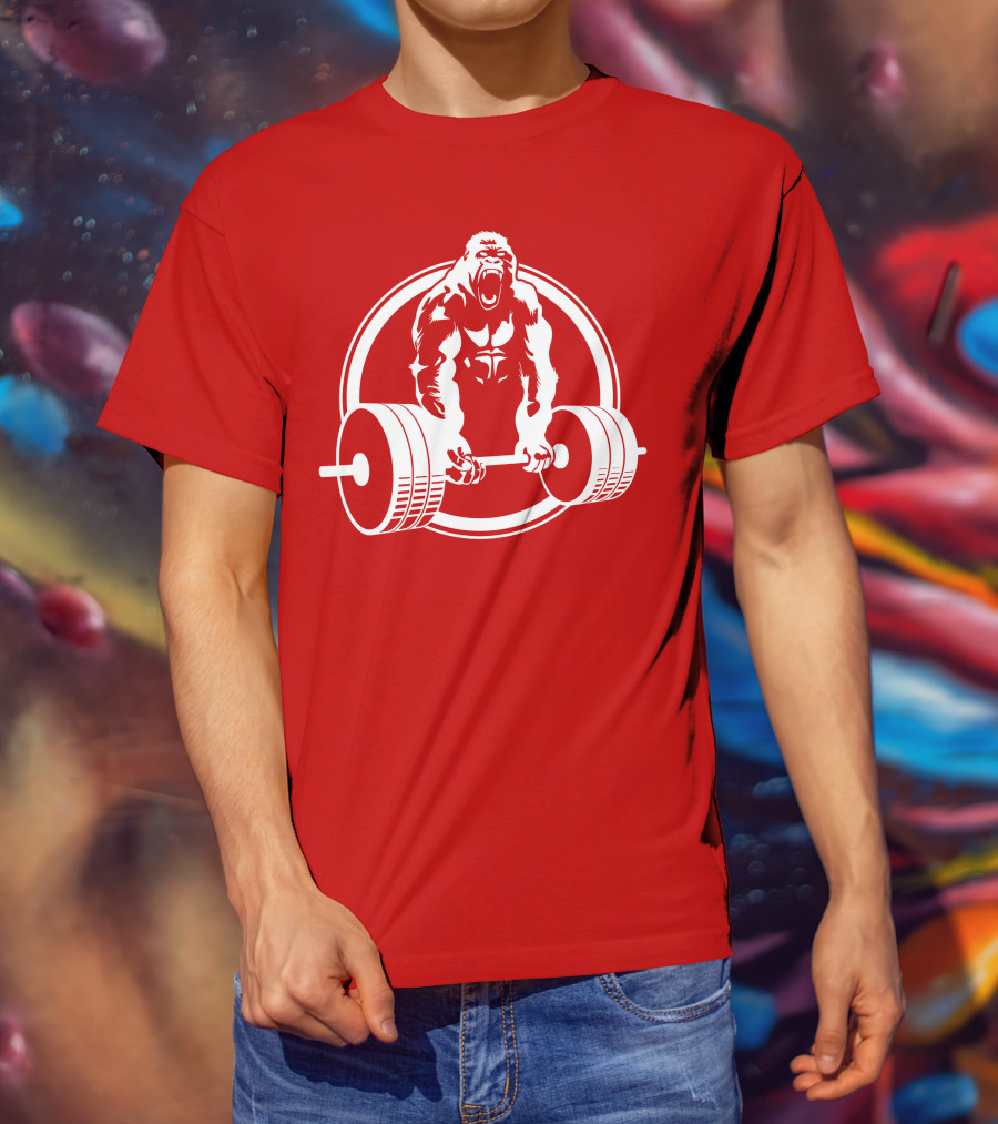 Gorilla Lifting Power Barbell Strength T-Shirt